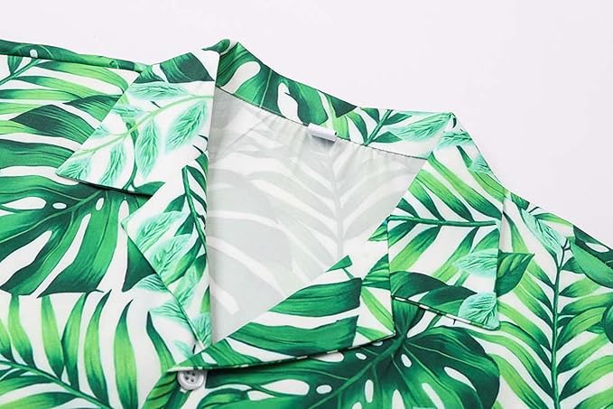 Cromoncent Matching Hawaiian Outfits for Family, Dad and Son Matching Luau Beach Tropical Shirts Mommy Daughter Tropical Sets