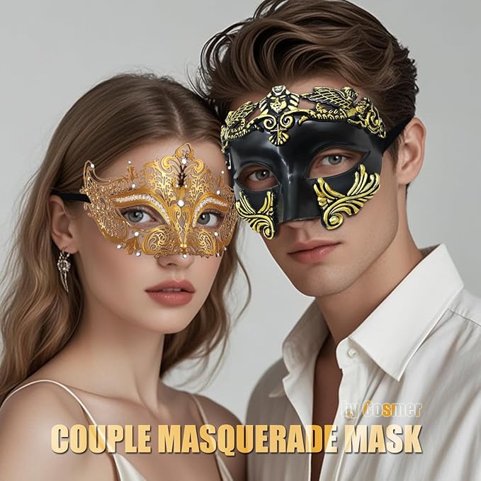 Masquerade Mask for Women Men Couple Venetian Mask Roman Greek Mask for Halloween Costume Party Prom