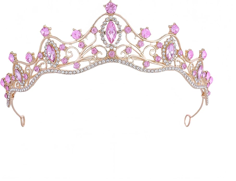 Crystal Crown for Women Girls Elegant Gold Princess Headband Sparkling Rhinestones Queen Tiara for Weddings Birthday Parties Proms Pageant Cosplay