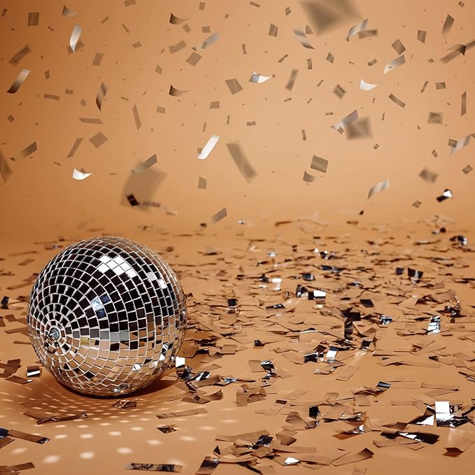 Sumind 200 Grams Gold Silver Large Metallic Confetti Rose Glitter Throwable Table Scatter Foil Confetti for Christmas Birthday Party Baby Shower Graduation Wedding Celebrations(Silver)