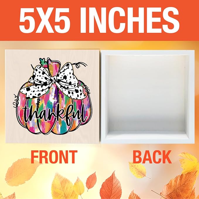Cute Fall Decor Thankful Fall Decorations for Home Office Thanksgiving Autumn Decorations Funny Autumn Pumpkin Decor for Desk Table 5 x 5 inches