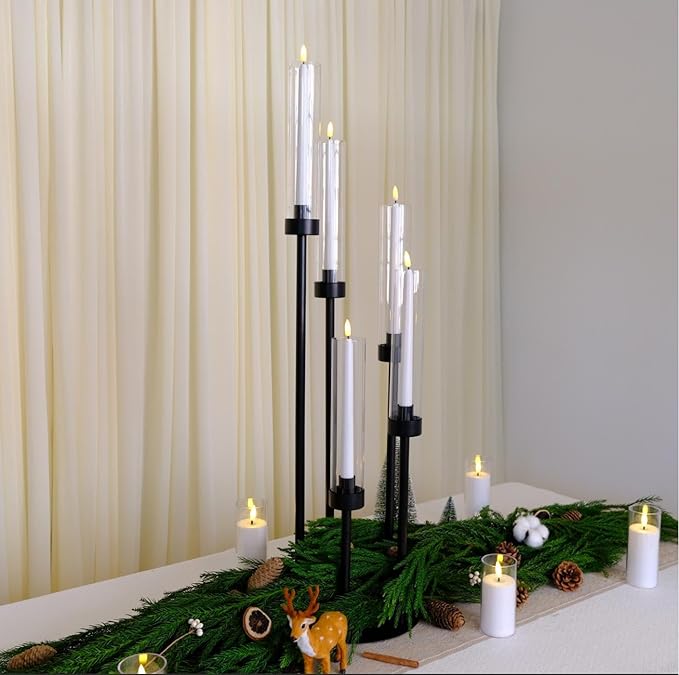 35inch 1pc Black Candelabra Centerpieces for Tables 5 Arms Wedding centerpieces for Decorations