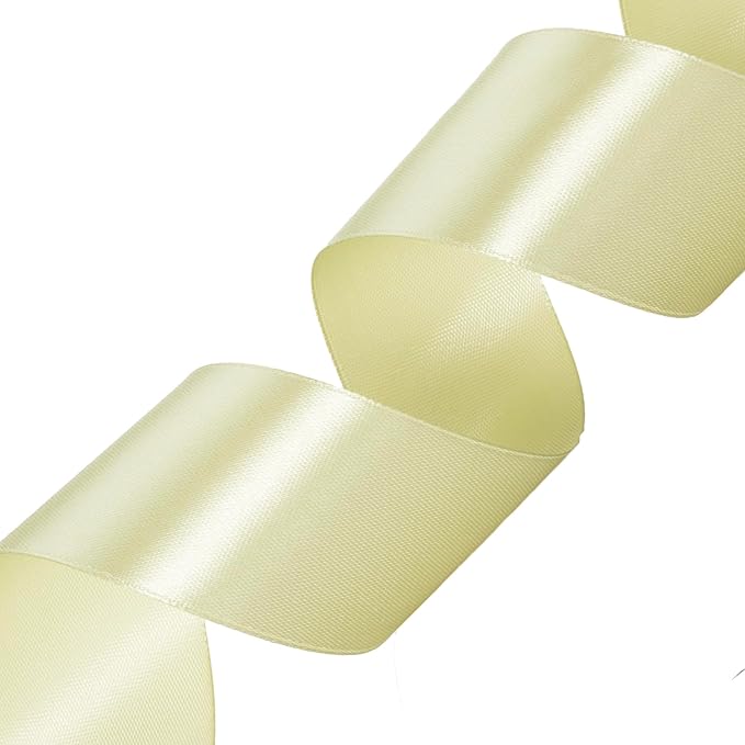 1 1/2 Inch Spring Green/Fresh Sprout Solid Satin Ribbon, 50 Yards Craft Fabric Ribbon for Gift Wrapping Floral Bouquets Wedding Party Decoration