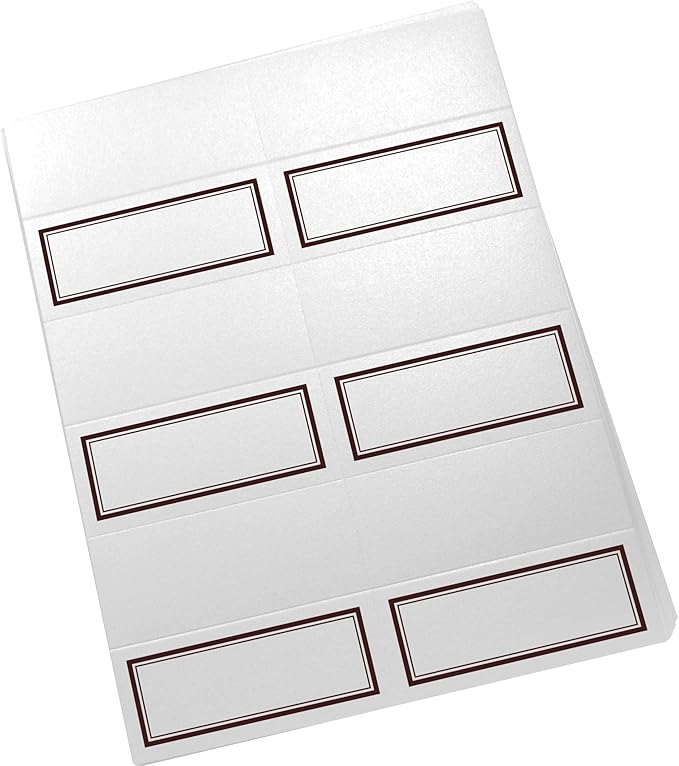 Double Line Border Printable Place Cards, Chocolate (Choose Color), Set of 150 (25 Sheets), Laser & Inkjet Printers - Wedding, Party, Dinner, and Special Events - Made in the USA