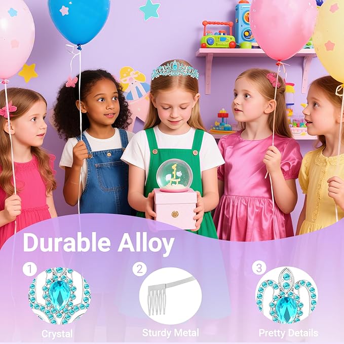 Tiara Crown for Women, Queen Tiara for Birthday Prom Bridal Party Custome Blue