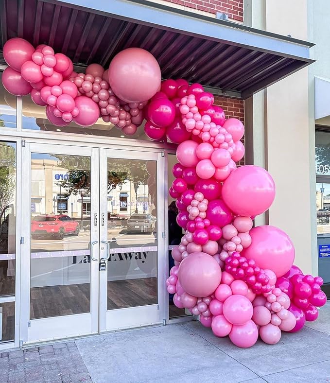 Bezente Pro Duralatex Hot Pink Balloons - 3.2g Premium 100 Pack 12 inch Pink Balloons for Long-Lasting Professional Party Decorations, Large Birthday Wedding Valentine's Day Girl's Party