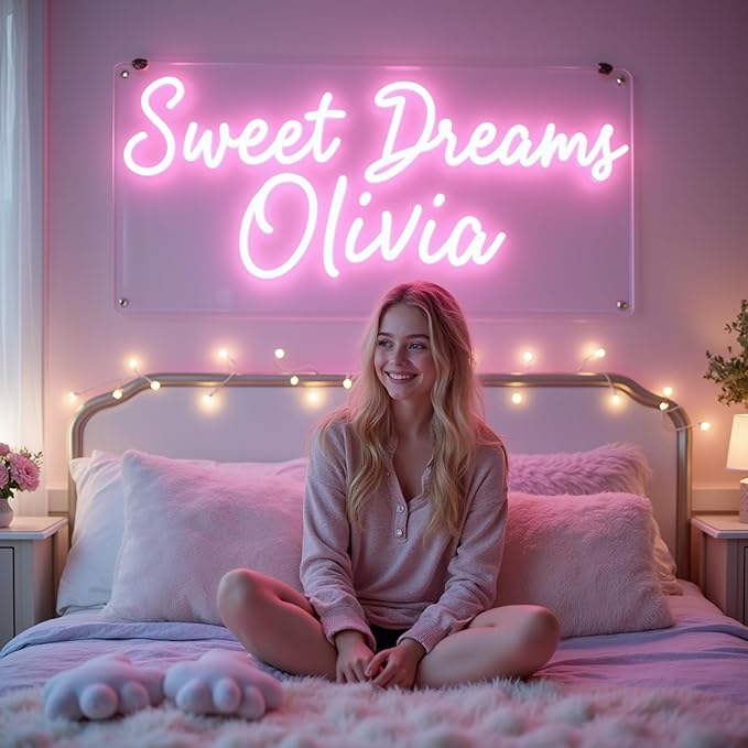 ADVPRO Custom LED Neon Signs, Customizable for Girl Bedroom, Birthday Party, Personalized Large Led Neon Light Sign with Surname, Name, Nickname, Character Name Logo