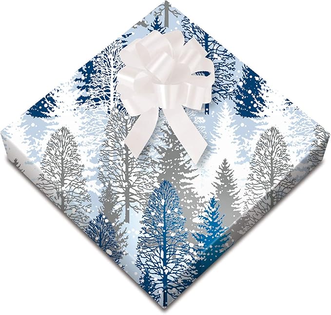Current Snowy Trees Christmas Rolled Wrapping Paper - Premium Jumbo 23-Inch x 32-Foot Gift Wrap Roll, 61 Square Feet Total