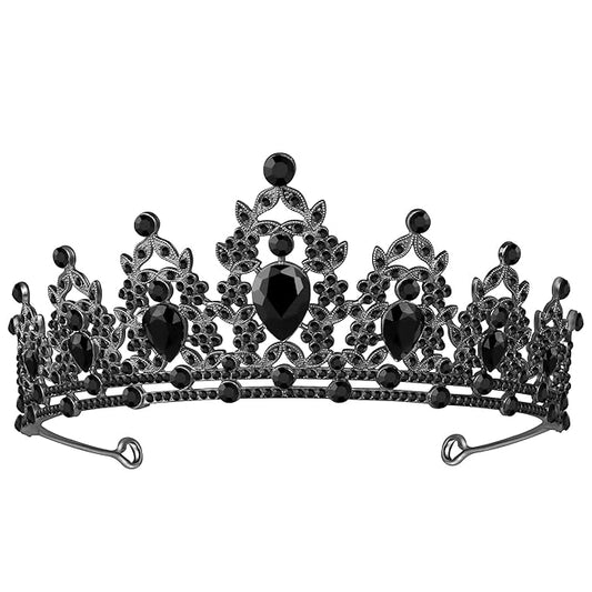 Tiara Crown for Women, Queen Tiara for Birthday Prom Bridal Party Custome Black