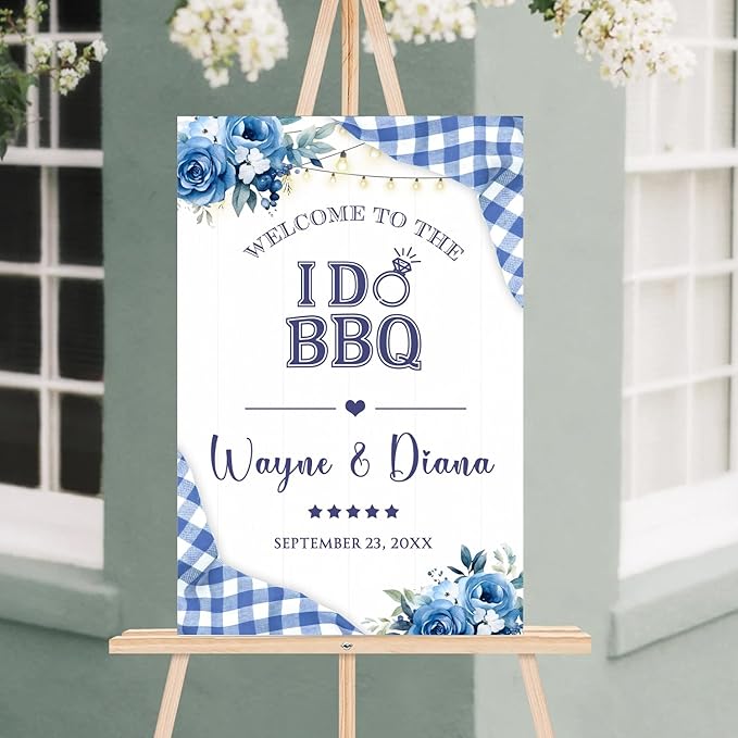 Personalized Welcome To The I Do BBQ Party Sign, BBQ Engagement Party Sign, I Do Barbeque Sign, I Do BBQ Welcome Sign, Couples Shower BBQ Sign, BBQ Yard Sign, BBQ Wedding Decorations