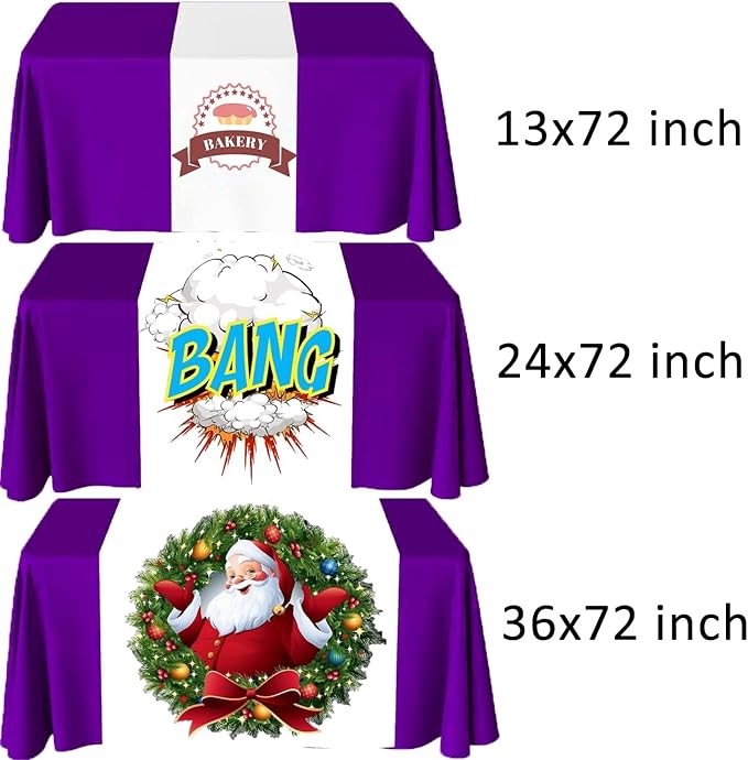 Custom Table Runner, Customize Tablecloths with Business Logos or Your Text and, Personalize DIY The Tablecloth with Your Image, Suitable for Birthday, Party, Wedding, Holiday Decorati