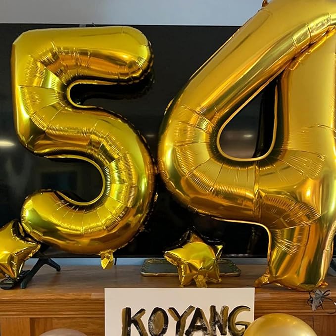 40 inch Gold Number Balloon Giant Foil Helium Balloons Gold Number 4 Balloon for 4th Birthday Party Anniversary Decorations Supplies