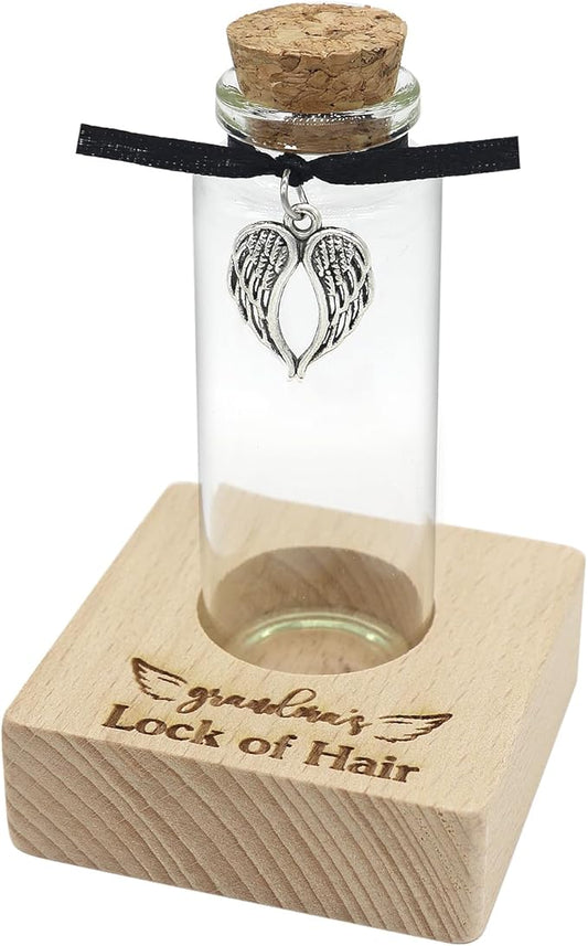 Personalized Loss of Loved One Photo Frame Memorial，Custom lock of Hair Keepsake Jar,Remembrance，Bereavement,Sympathy Gift for Lost Mom, Dad,Friends, Sisters, Grandparents (grandma)