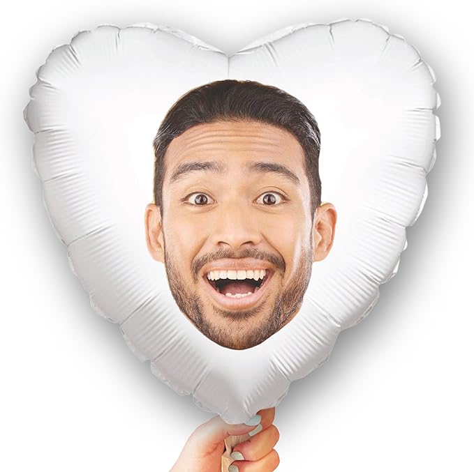 Big Dot of Happiness Personalized Fun Face Photo Heart Balloons, Custom Birthday Balloons, Anniversary Party Decorations, Baby Shower, Bachelorette Party, Double-Sided Mylar Balloon, 1 Piece