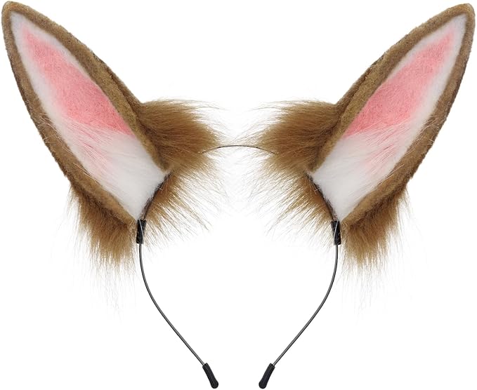 Faux Fur Plush Animal Cat Fox Ears Headband Furry Cute Headwear for Parties Cosplay Costumen Accessory