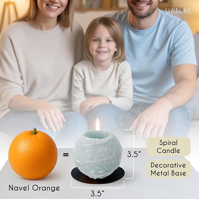 LUMINORA Unique Spiral Scented Candle | Hand-Crafted Soy Decorative Candle with Mesmerizing Spiral Burn, Twisted Wave Design & Premium Gift Box | Bit of Blue | Ocean Scent |