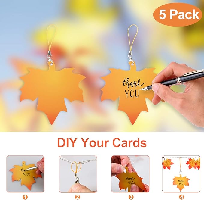 AKIT Maple Leaves Garland Fall Decor Outdoor String Lights Waterproof 45 LED String Lights with Timer, Fall Garland Leafs Lights Fall Decorations for Home Thanksgiving Decor Indoor