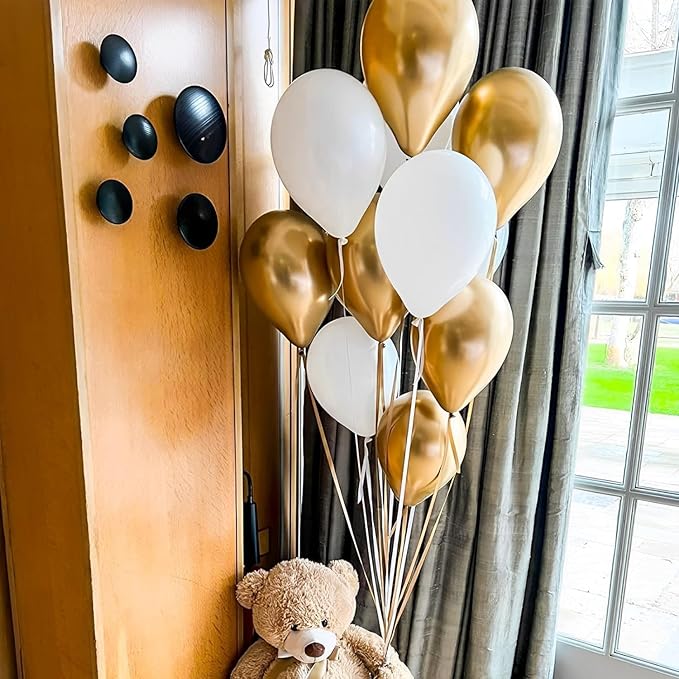 Metallic Gold Balloons, 66pack 12inch Chrome Gold Latex Party Balloons for Graduation, Wedding, New Year, Birthday, Baby Shower, Anniversary Party Decorations