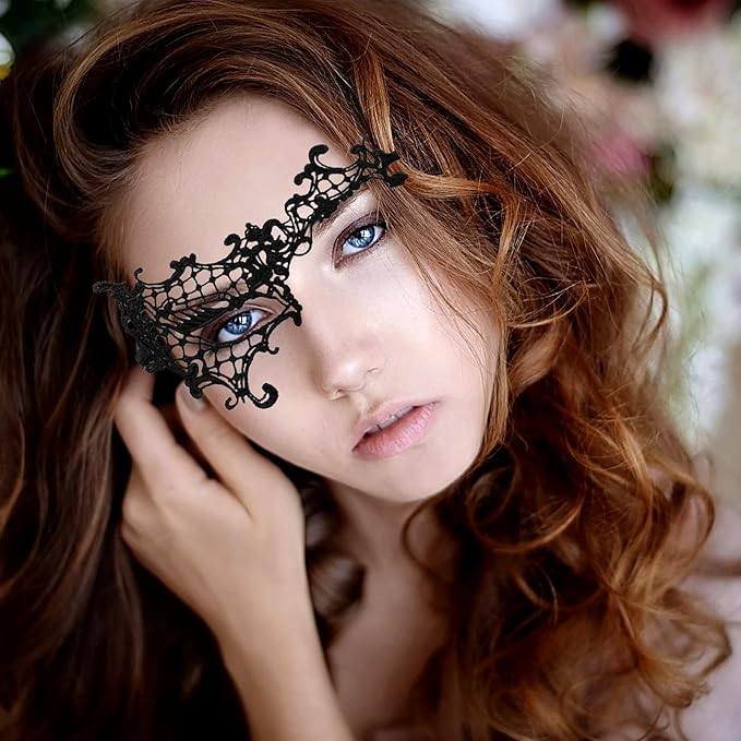 JOYFISCO Masquerade Mask for Women Metal Mask Shiny Rhinestone Venetian Party Prom Ball Bar Halloween Costume Accessory
