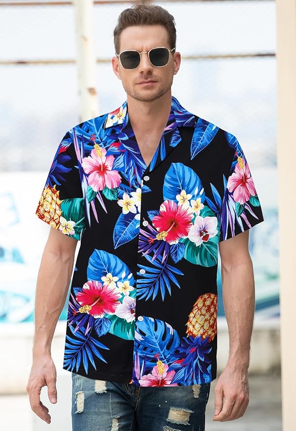 Cromoncent Matching Hawaiian Outfits for Family, Dad and Son Matching Luau Beach Tropical Shirts Mommy Daughter Tropical Sets