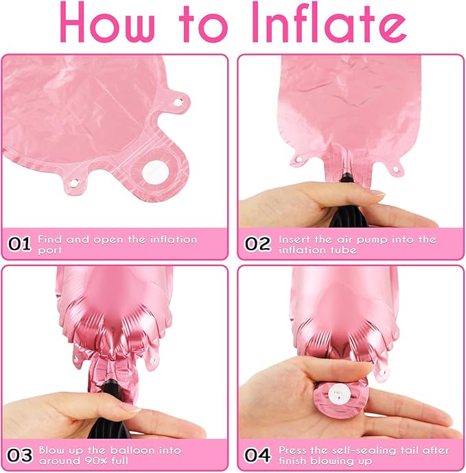 52 Pcs Pink Letter Balloons,16 Inch Foil Alphabet Letter Balloons,Letter A-Z Balloon Banner Custom Phrase Balloon for Birthday Party Wedding Anniversary Decoration (Pink 52pcs)
