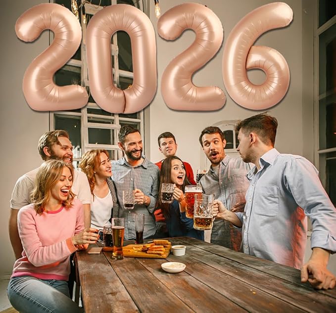 2026 Balloon - Light Brown Birthday Number Balloons, 40 Inch Large Foil Balloons for Men Women Boys Girls Light Brown Themed Birthday Decorations，Number 2026 Balloon