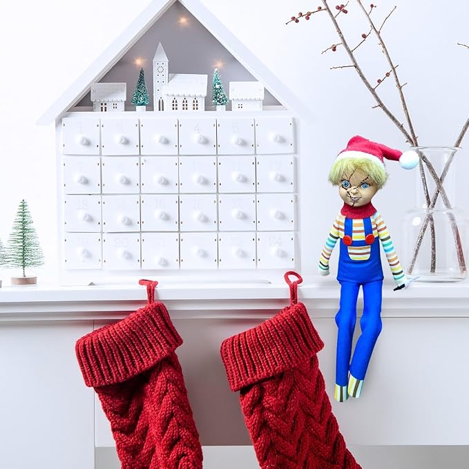 Creepy Killer Christmas Elf – 35cm Handmade Horror-Inspired Elf Decoration for Tree, Mantel & Holiday Party Décor – Spooky Ornament for Unique Holiday Fun