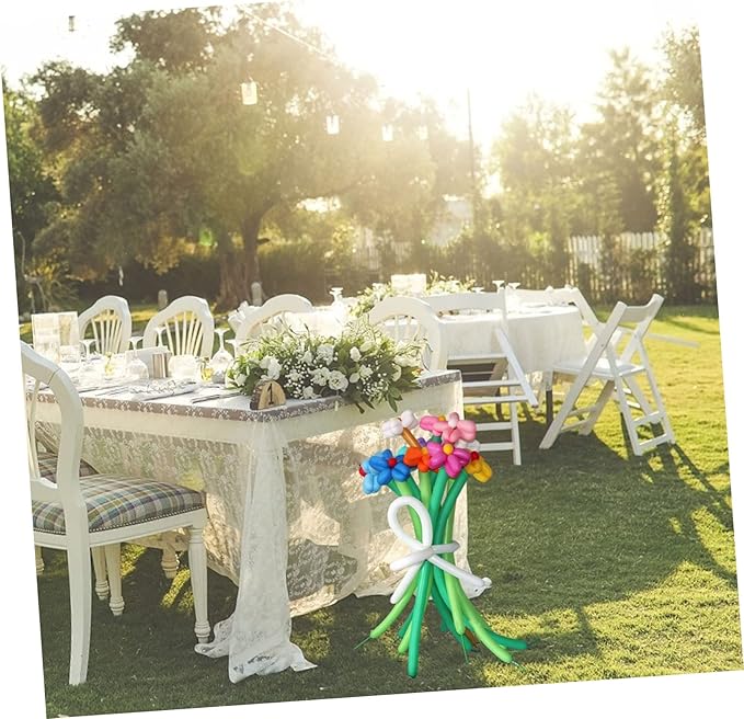 Generic Long Balloons Bouquet for Birthday Wedding Party Decorations DIY Twisting Balloons Kit for Indoor Outdoor Festive Atmosphere Lightweight and Easy to Inflate