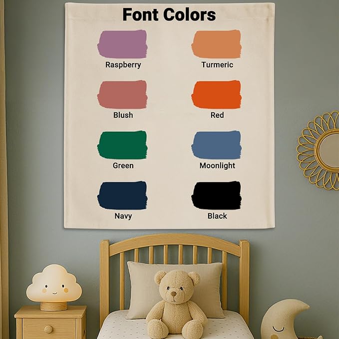 Personalized Canvas Baby Name Banner, Custom Nursery Pennant Flag Wall Decor for Kids Room Bedroom, Customizable Name Canvas Pennant Banner Sign, Boho Nursery Decor, Birthday Baby Shower Wedding Gifts