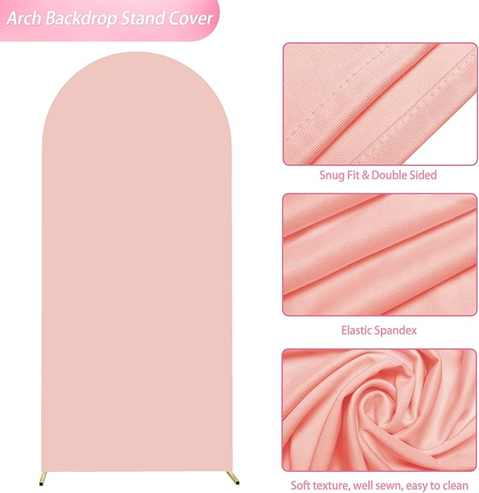 Wokceer 6 FT Wedding Arch Backdrop Stand and Arch Cover, Metal Backdrop Stand with Cover for Birthday Party Wedding Ceremony Bridal Baby Shower Event Decor