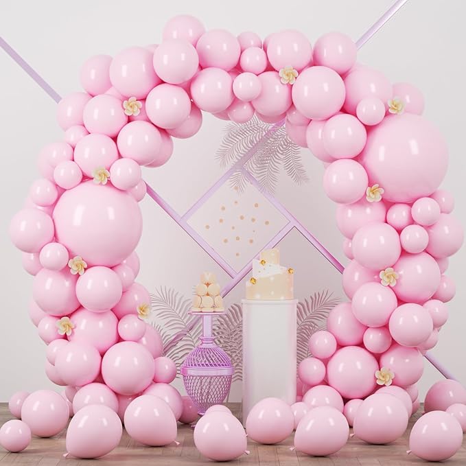 90pack Light Pink Balloons Different Size 18/12/10/5 Inch Pastel Pink Balloon Garland Arch Kit for Boys Girls Birthday Party, Baby Shower, Wedding, Gender Reveal, Baby Shower Decorations
