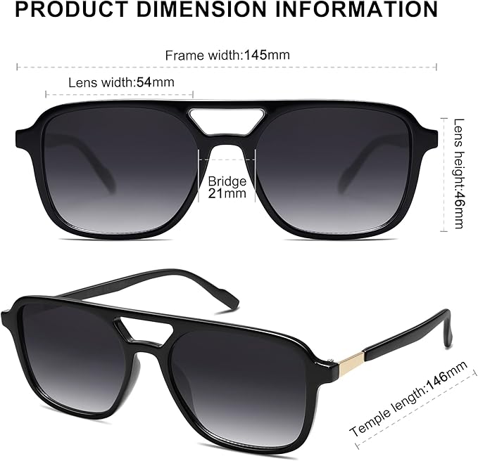 SOJOS Retro Aviator Sunglasses for Women Men,Trendy Rectangle Womens Mens Shades Sun Glasses SJ2202