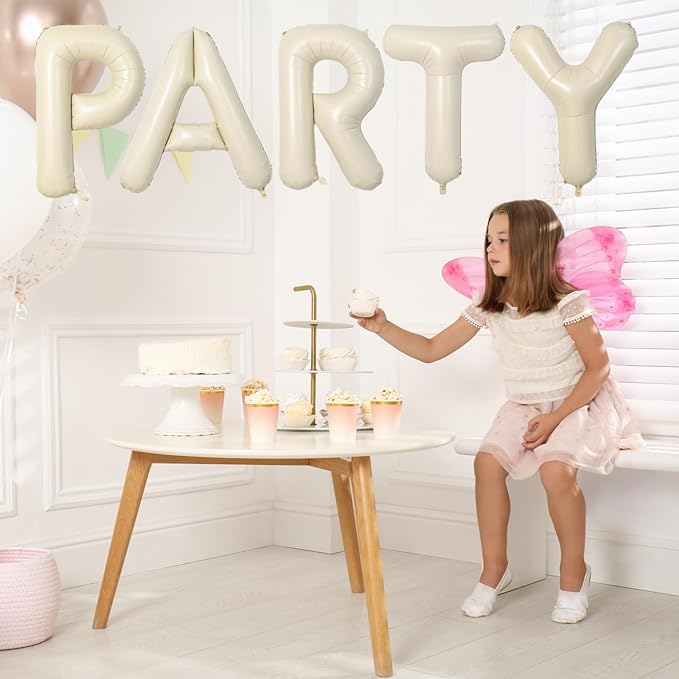 Cream Letter R Balloons,40 Inch Balloons Letter R Mylar Helium Large R Balloon for Birthday Party Anniversary Decorations