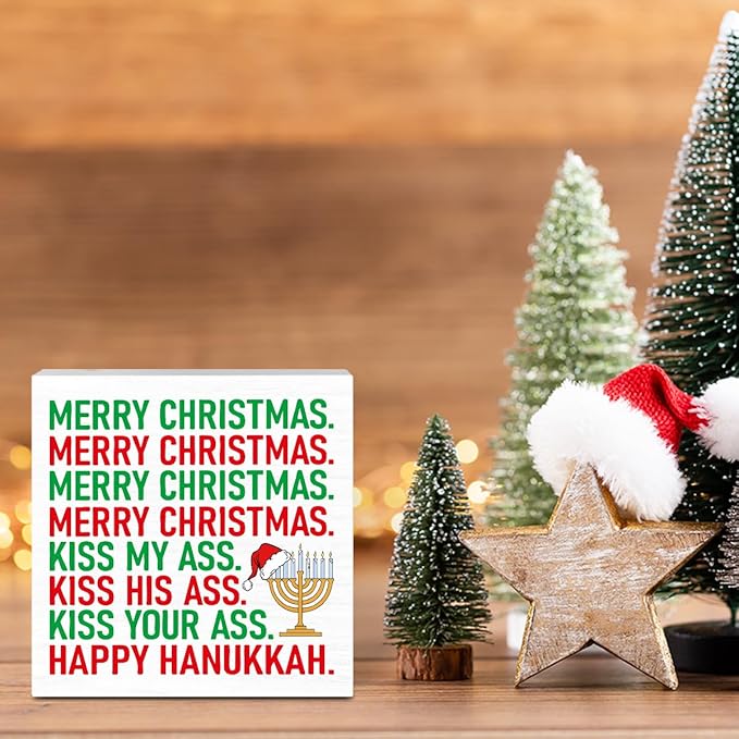 Christmas Vacation Decorations for Home Bathroom, Christmas Holiday Decor, Funny Xmas Holiday Decor for Office Desk, Merry Xmas Vacation Decorations 5 x 5 Inch