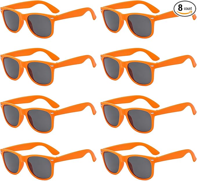 Pibupibu Neon Colors Party Favor Supplies Unisex Sunglasses Pack of 8