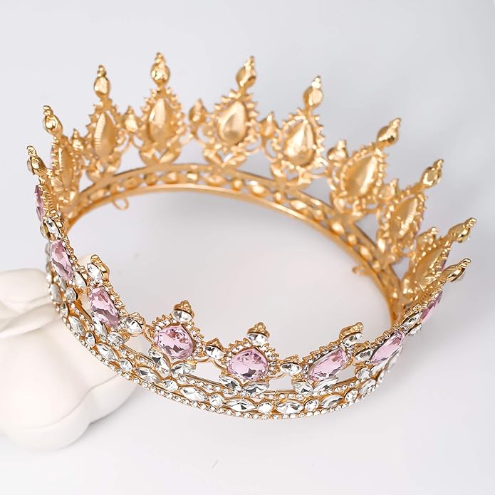 FORSEVEN Queen Crown Rhinestone Wedding Crowns and Tiaras for Women Costume Party Hair Accessories Princess Birthday Crown Crystal Bridal Crown Halloween Decorations Headband