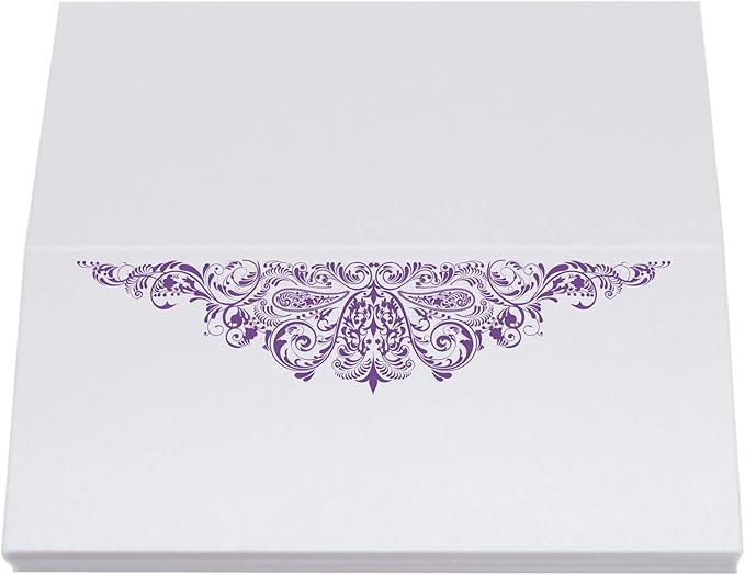 Paisley Place Cards, Purple (Choose Color), Set of 60, Pre-cut and Scored - Wedding, Party, Dinner, and Special Events - Made in the USA