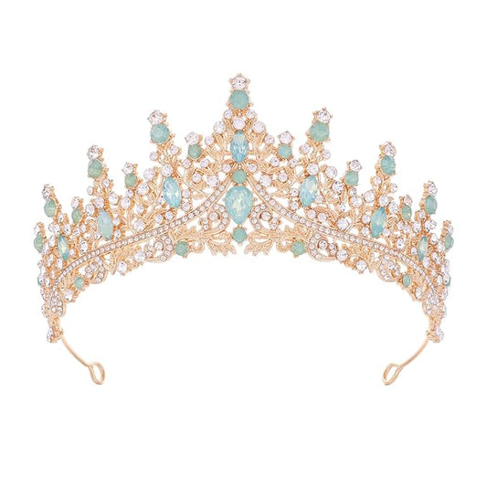 Baroque Tiara for Women Crystal Queen Crowns Rhinestone Princess Tiaras for Girl Wedding Headband for Bride Hair Accessories for Halloween Costume Birthday Party Prom Mother's Gifts