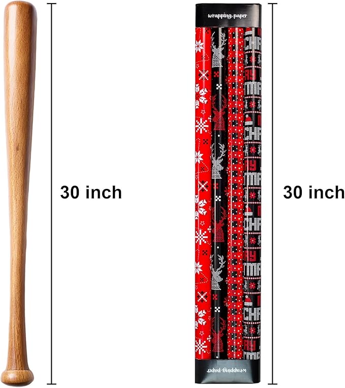 MAYPLUSS Christmas Wrapping Paper Jumbo Rolls - 30IN X 120IN - 4 Roll - Merry Christmas Reindeer Snowflake Plaid for New Year Holiday Party Kids