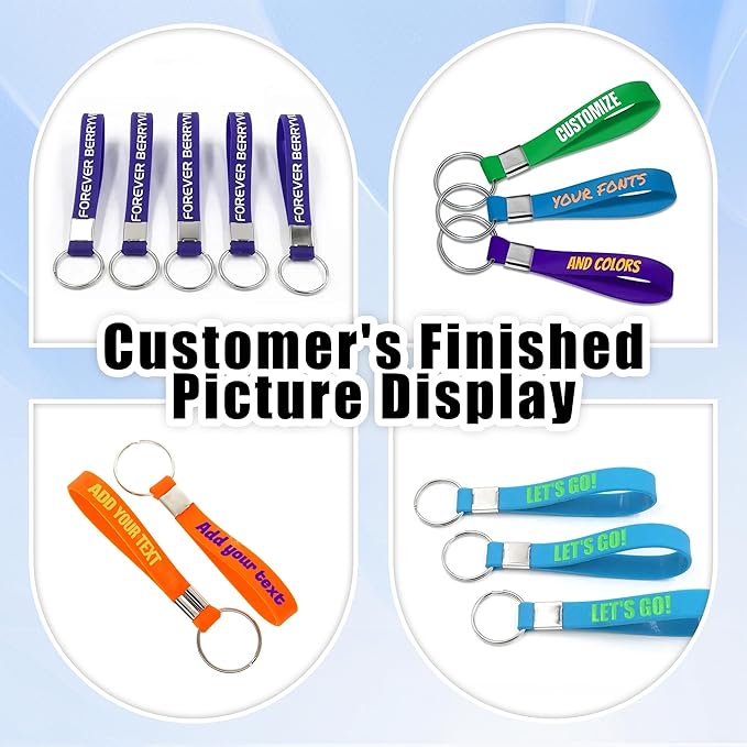 50 Personalized Silicone Keychains for Backpack Key Cellphone, Custom Silicone Keyrings CustomText/Icon for Adults