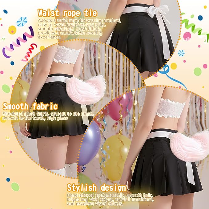 Zcargel Cosplay Rabbit Tail Plush Bunny Tail Cosplay Costume Bunny Tail for Halloween Costume Accessories