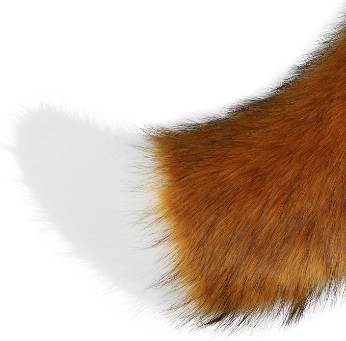 Adolala Faux Fur Wolf Fox Tail with Adjustable Elastic Belt Halloween Cosplay Costume Accessory