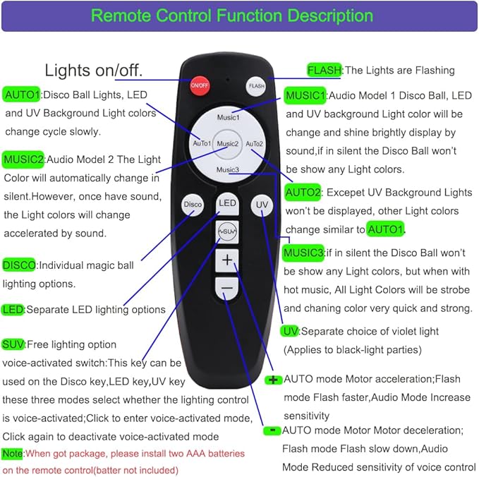 Disco Ball Party Lights, Disco Ball Decor Disco Light Sound Activated with Remote Control Dj Lights for Outdoors and Indoors Home Club Karaoke Christmas Halloween Birthday Wedding Decorations.