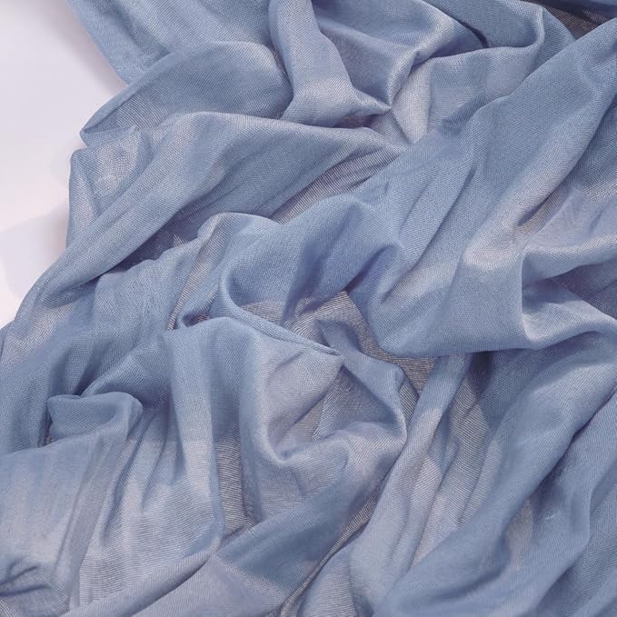 Socomi 6pcs Dusty Blue Fall Thanksgiving Cheesecloth Table Runner Boho Rustic Gauze 120 inch 10FT Cheese Cloth Runner for Wedding Party Baby Shower Birthday Home Decor Holiday Decorations