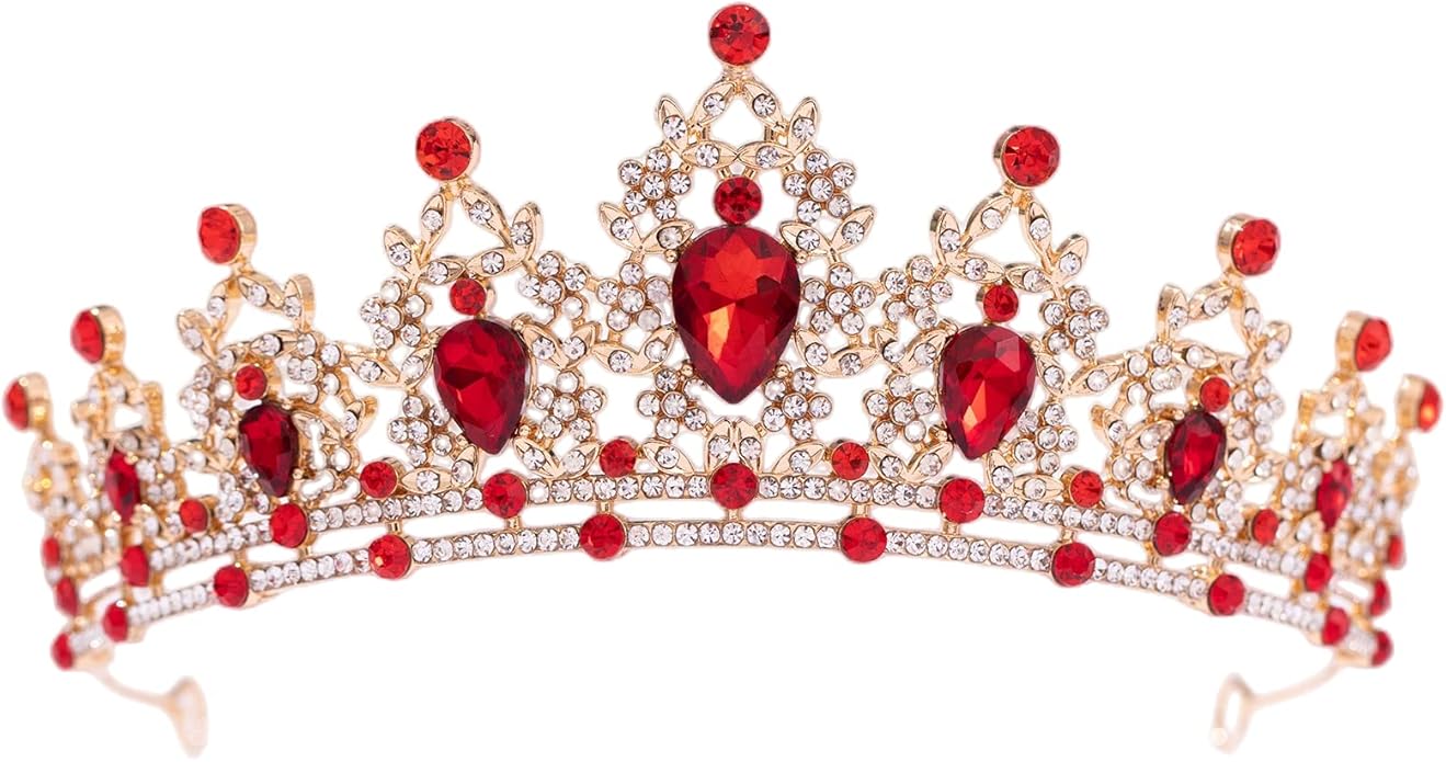 FORSEVEN Crystal Tiaras for Women, Wedding Tiaras and Crowns for Women Tiaras for Birthday Party Princess Crown Hair Accessories Bride Rhinestone Halloween Decorations Headband