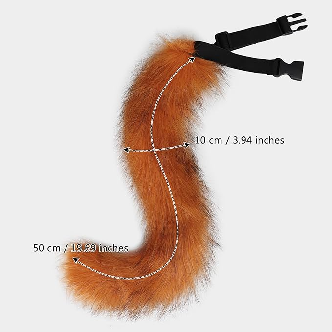 HAOAN Furry Fox Mask Wolf Fox Tail and Paw Gloves Set Adult Cat Halloween Mask Cosplay Animal Party Costume