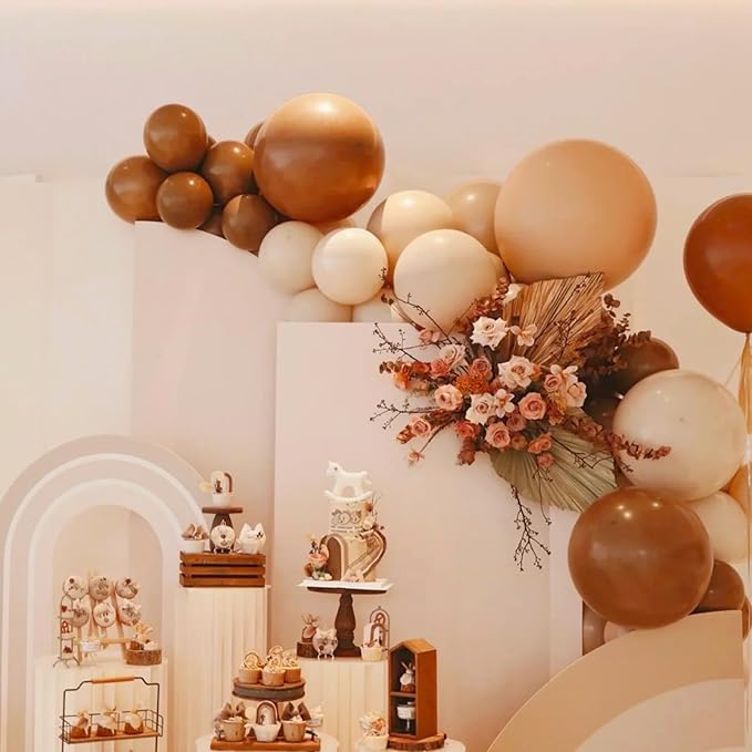 Coffee Brown Balloons, 66pack 12inch Tan Latex Party Balloons for Wedding, Birthday, Graduation, Bridal Shower, Baby Shower, Gender Reveal, Anniversary, Bachelorette Party Decorations