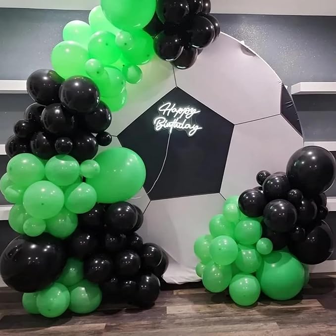 Green and Black Balloon Garland Arch Kit, Matte Black Light Lime Green Latex Balloons Video Game Balloon Arch & Garland for Boys Men Gamer Jungle Football Theme Birthday Baby Shower Party Decorations