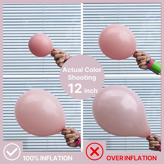 PartyWoo Dusty Pink Balloons 50pcs 12 Inch Boho Blush Pink Latex Helium Balloons for Princess Birthday Baby Shower Graduation Gender Reveal Anniversary Bachelorette Party Decorations Pink-F54