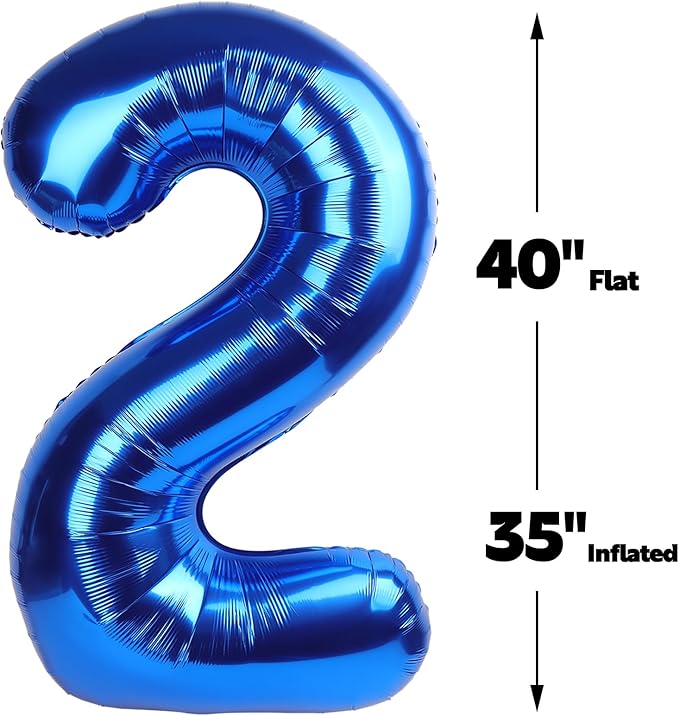 Navy Blue Jumbo Number 20 Balloon 40 Inch, Boy Girl 20 Birthday Supplies, Foil Helium 20 Birthday Giant Balloon, Mylar Blue Number Balloons Anniversary Decorations
